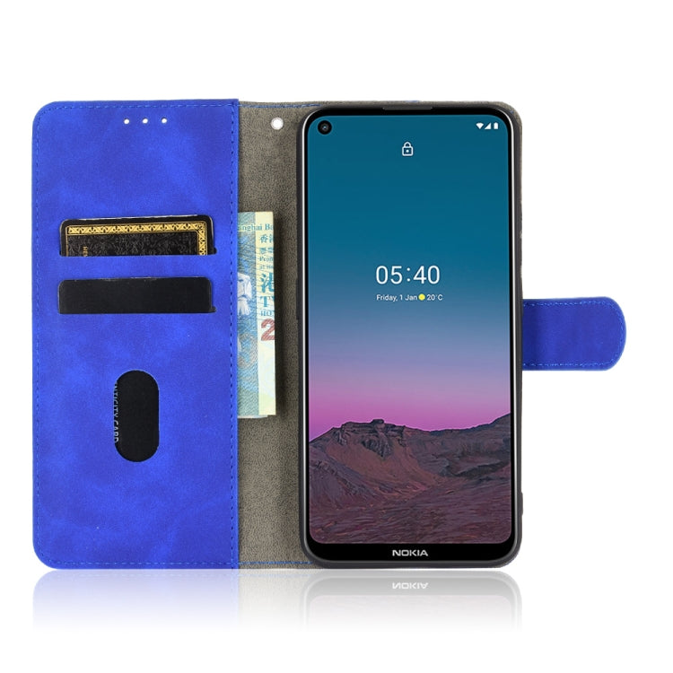 For Nokia 5.4 Solid Color Skin Feel Magnetic Buckle Horizontal Flip Calf Texture PU Leather Case with Holder & Card Slots & Wallet