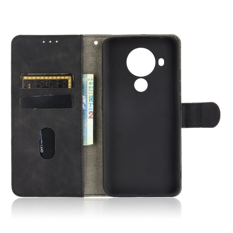 For Nokia 5.4 Solid Color Skin Feel Magnetic Buckle Horizontal Flip Calf Texture PU Leather Case with Holder & Card Slots & Wallet