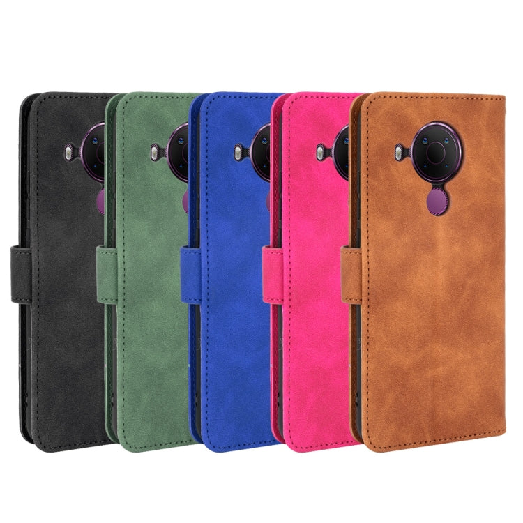 For Nokia 5.4 Solid Color Skin Feel Magnetic Buckle Horizontal Flip Calf Texture PU Leather Case with Holder & Card Slots & Wallet