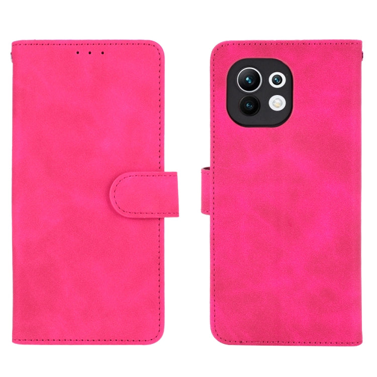 For Xiaomi Mi 11 Solid Color Skin Feel Magnetic Buckle Horizontal Flip Calf Texture PU Leather Case with Holder & Card Slots & Wallet