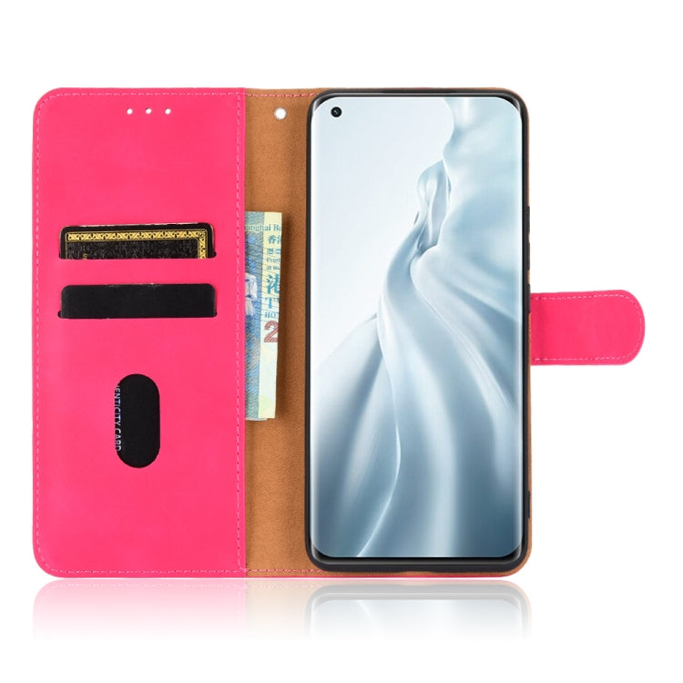 For Xiaomi Mi 11 Solid Color Skin Feel Magnetic Buckle Horizontal Flip Calf Texture PU Leather Case with Holder & Card Slots & Wallet