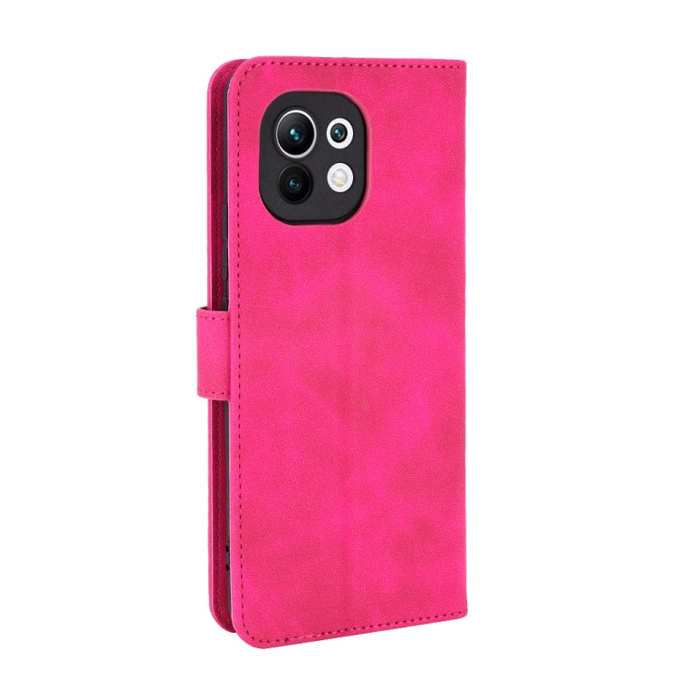 For Xiaomi Mi 11 Solid Color Skin Feel Magnetic Buckle Horizontal Flip Calf Texture PU Leather Case with Holder & Card Slots & Wallet