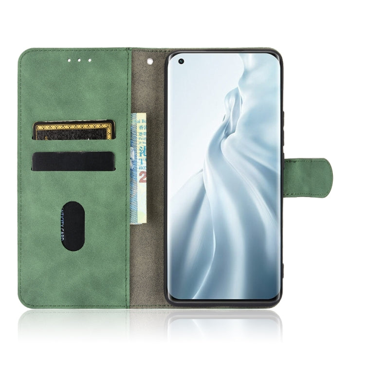For Xiaomi Mi 11 Solid Color Skin Feel Magnetic Buckle Horizontal Flip Calf Texture PU Leather Case with Holder & Card Slots & Wallet