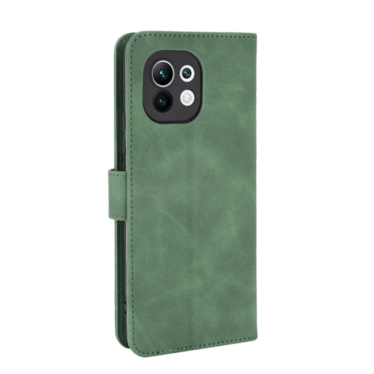 For Xiaomi Mi 11 Solid Color Skin Feel Magnetic Buckle Horizontal Flip Calf Texture PU Leather Case with Holder & Card Slots & Wallet