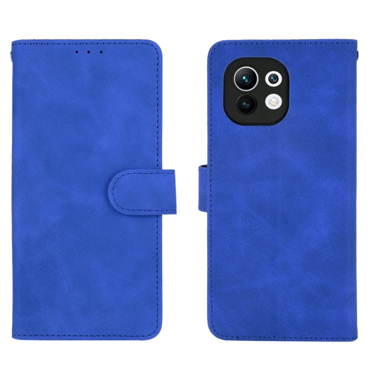 For Xiaomi Mi 11 Solid Color Skin Feel Magnetic Buckle Horizontal Flip Calf Texture PU Leather Case with Holder & Card Slots & Wallet