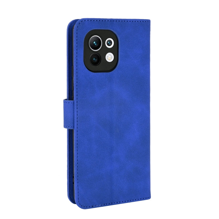For Xiaomi Mi 11 Solid Color Skin Feel Magnetic Buckle Horizontal Flip Calf Texture PU Leather Case with Holder & Card Slots & Wallet