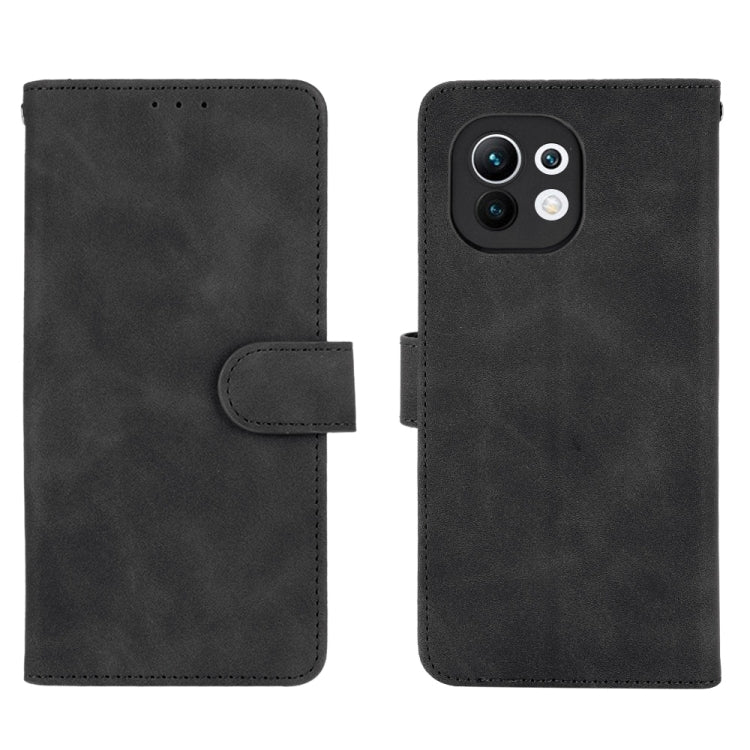 For Xiaomi Mi 11 Solid Color Skin Feel Magnetic Buckle Horizontal Flip Calf Texture PU Leather Case with Holder & Card Slots & Wallet