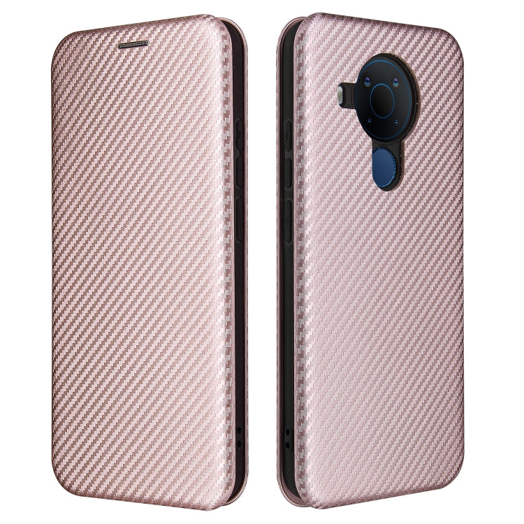 For Nokia 5.4 Carbon Fiber Texture Horizontal Flip TPU + PC + PU Leather Case with Card Slot