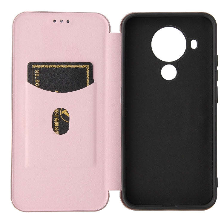 For Nokia 5.4 Carbon Fiber Texture Horizontal Flip TPU + PC + PU Leather Case with Card Slot