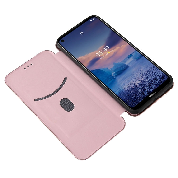 For Nokia 5.4 Carbon Fiber Texture Horizontal Flip TPU + PC + PU Leather Case with Card Slot