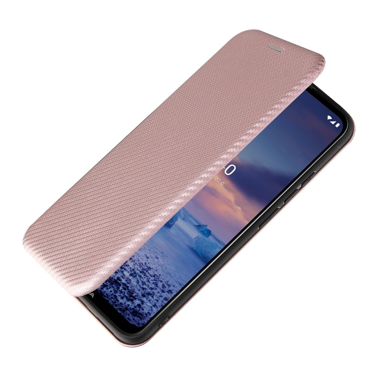 For Nokia 5.4 Carbon Fiber Texture Horizontal Flip TPU + PC + PU Leather Case with Card Slot