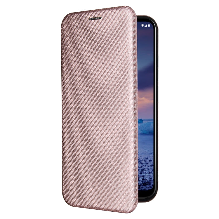 For Nokia 5.4 Carbon Fiber Texture Horizontal Flip TPU + PC + PU Leather Case with Card Slot