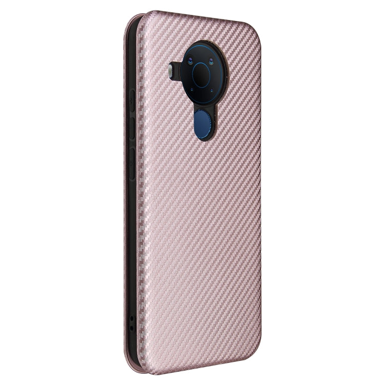 For Nokia 5.4 Carbon Fiber Texture Horizontal Flip TPU + PC + PU Leather Case with Card Slot