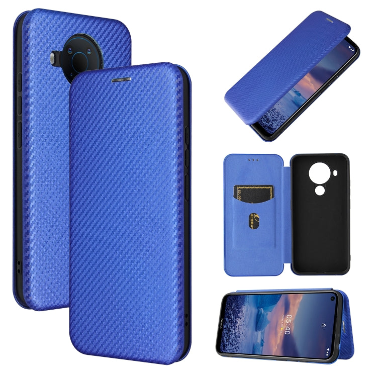 For Nokia 5.4 Carbon Fiber Texture Horizontal Flip TPU + PC + PU Leather Case with Card Slot