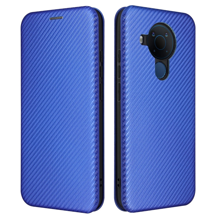 For Nokia 5.4 Carbon Fiber Texture Horizontal Flip TPU + PC + PU Leather Case with Card Slot