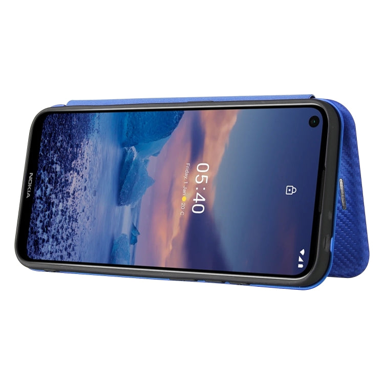 For Nokia 5.4 Carbon Fiber Texture Horizontal Flip TPU + PC + PU Leather Case with Card Slot