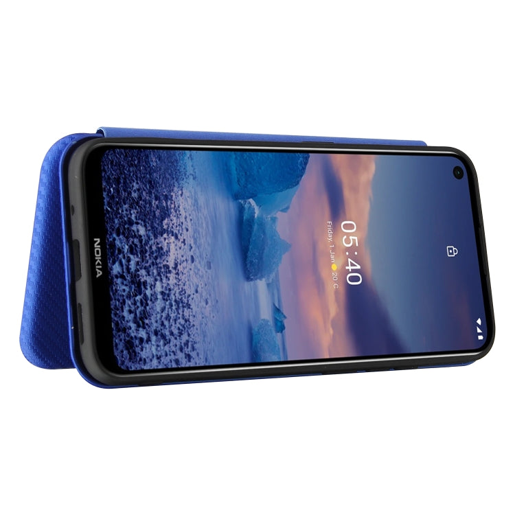 For Nokia 5.4 Carbon Fiber Texture Horizontal Flip TPU + PC + PU Leather Case with Card Slot