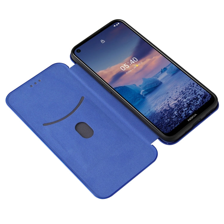 For Nokia 5.4 Carbon Fiber Texture Horizontal Flip TPU + PC + PU Leather Case with Card Slot