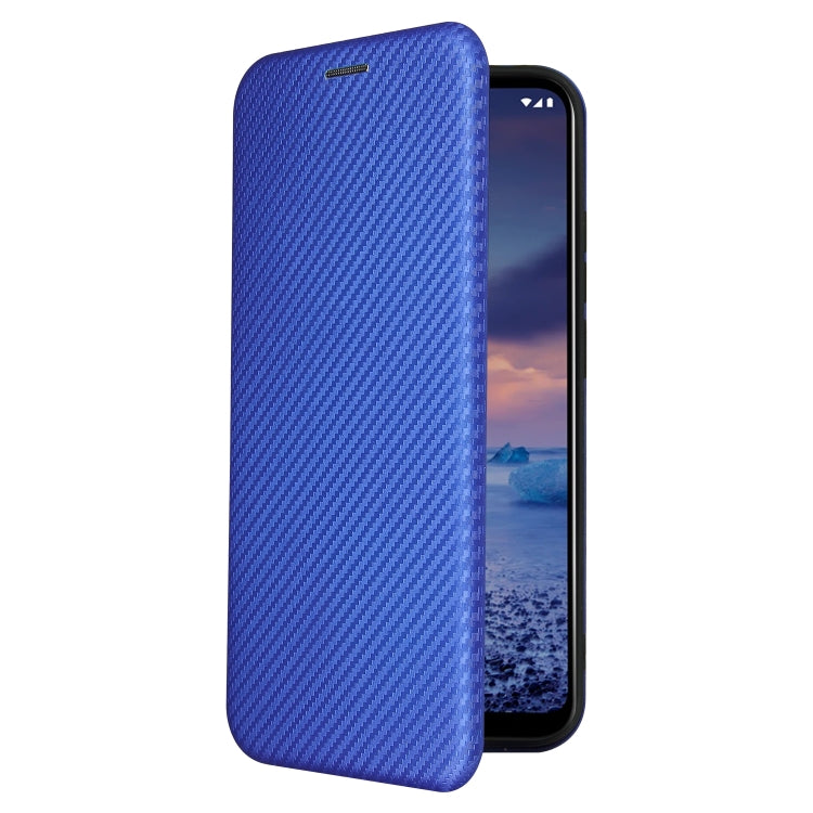 For Nokia 5.4 Carbon Fiber Texture Horizontal Flip TPU + PC + PU Leather Case with Card Slot