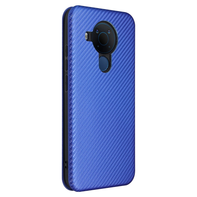 For Nokia 5.4 Carbon Fiber Texture Horizontal Flip TPU + PC + PU Leather Case with Card Slot