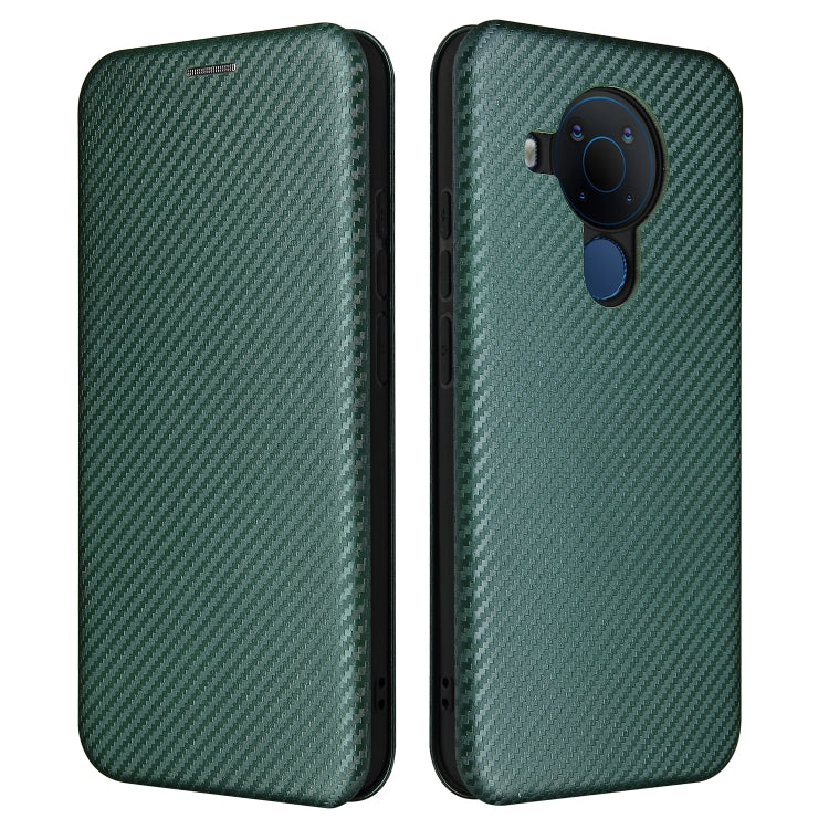 For Nokia 5.4 Carbon Fiber Texture Horizontal Flip TPU + PC + PU Leather Case with Card Slot