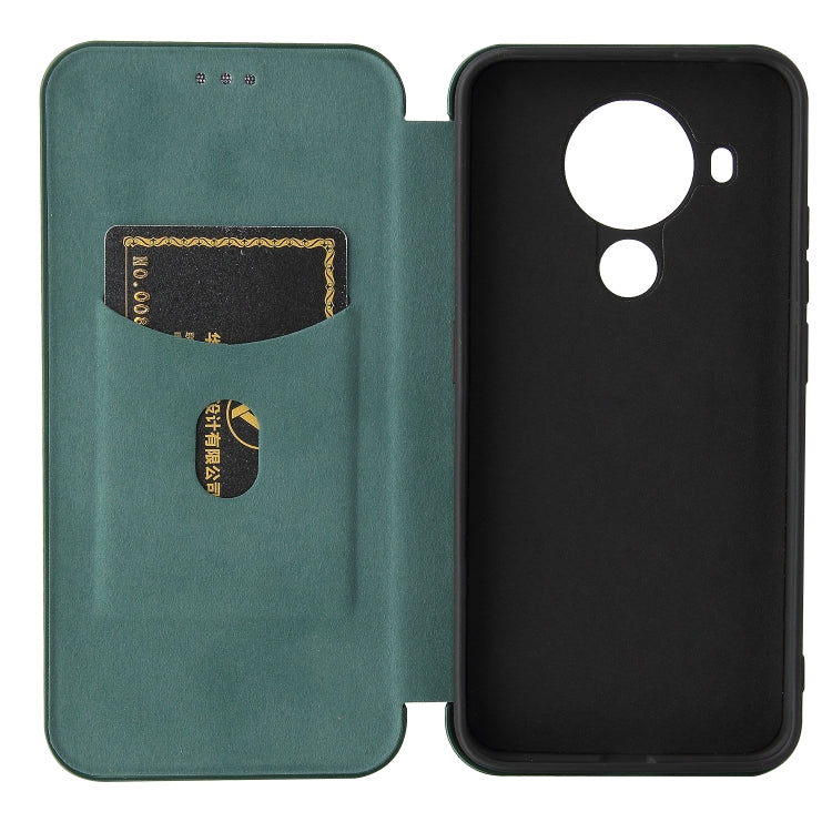 For Nokia 5.4 Carbon Fiber Texture Horizontal Flip TPU + PC + PU Leather Case with Card Slot