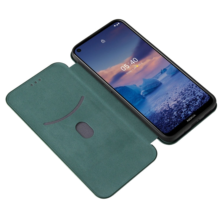 For Nokia 5.4 Carbon Fiber Texture Horizontal Flip TPU + PC + PU Leather Case with Card Slot