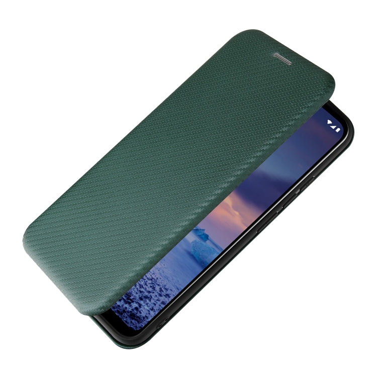 For Nokia 5.4 Carbon Fiber Texture Horizontal Flip TPU + PC + PU Leather Case with Card Slot