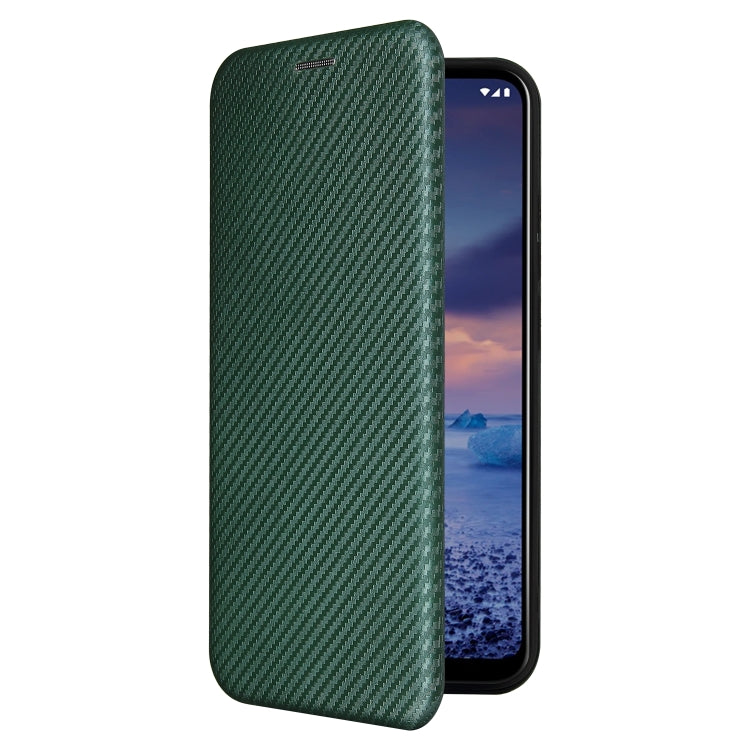 For Nokia 5.4 Carbon Fiber Texture Horizontal Flip TPU + PC + PU Leather Case with Card Slot