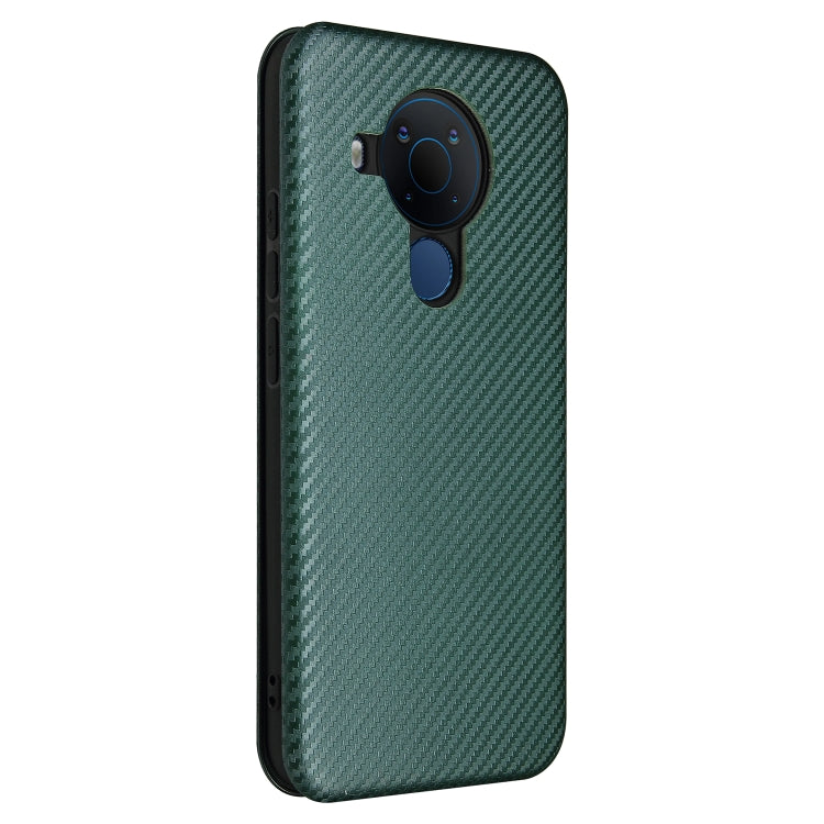 For Nokia 5.4 Carbon Fiber Texture Horizontal Flip TPU + PC + PU Leather Case with Card Slot