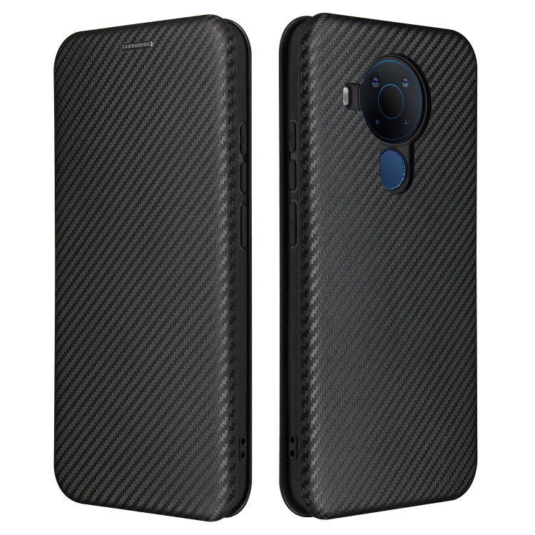 For Nokia 5.4 Carbon Fiber Texture Horizontal Flip TPU + PC + PU Leather Case with Card Slot