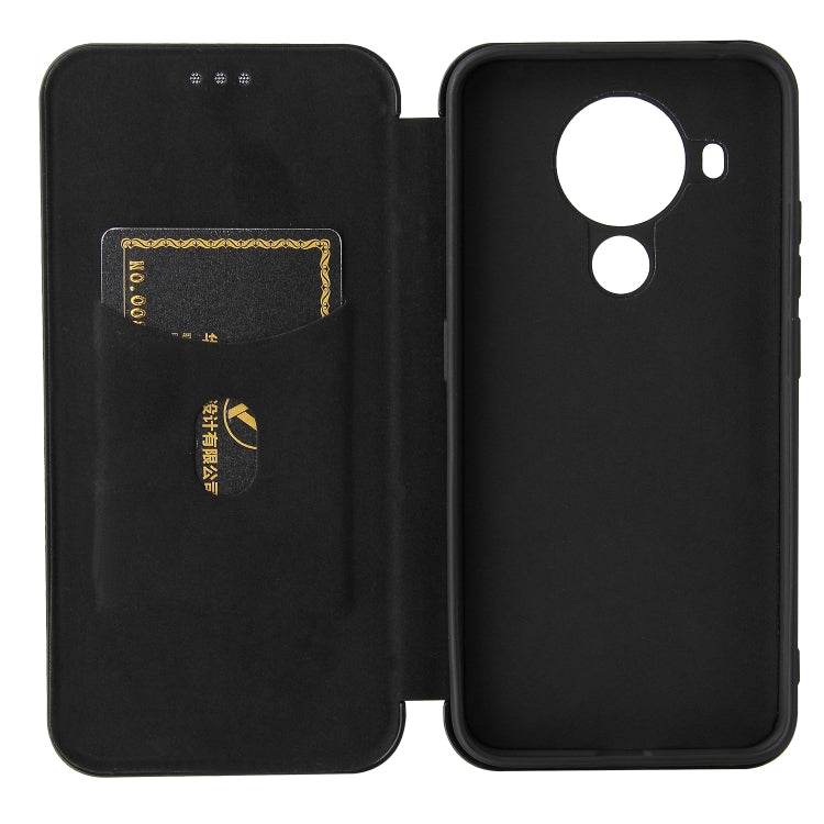 For Nokia 5.4 Carbon Fiber Texture Horizontal Flip TPU + PC + PU Leather Case with Card Slot