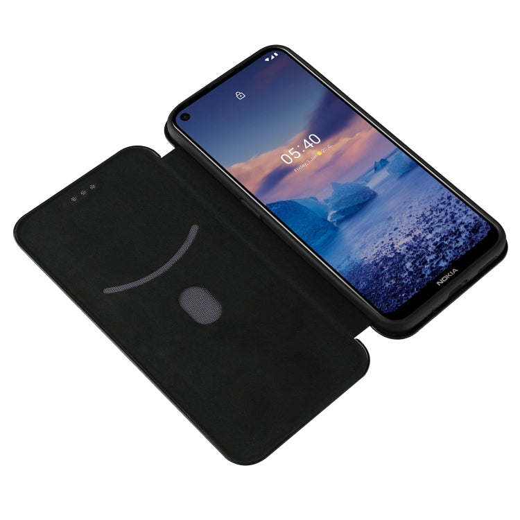 For Nokia 5.4 Carbon Fiber Texture Horizontal Flip TPU + PC + PU Leather Case with Card Slot
