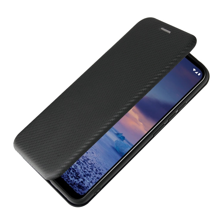For Nokia 5.4 Carbon Fiber Texture Horizontal Flip TPU + PC + PU Leather Case with Card Slot