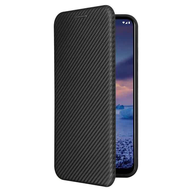For Nokia 5.4 Carbon Fiber Texture Horizontal Flip TPU + PC + PU Leather Case with Card Slot