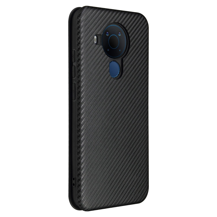 For Nokia 5.4 Carbon Fiber Texture Horizontal Flip TPU + PC + PU Leather Case with Card Slot
