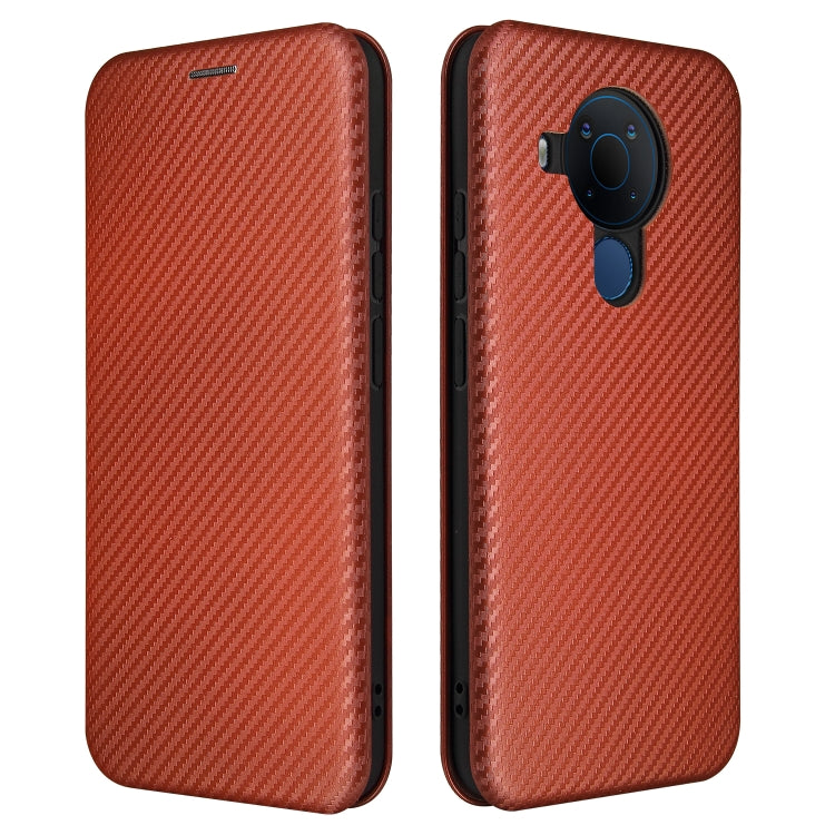 For Nokia 5.4 Carbon Fiber Texture Horizontal Flip TPU + PC + PU Leather Case with Card Slot
