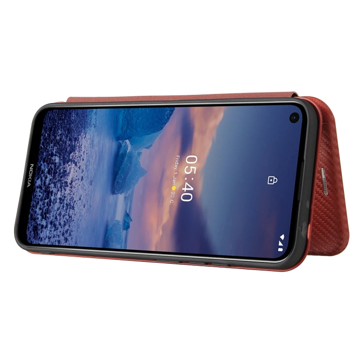 For Nokia 5.4 Carbon Fiber Texture Horizontal Flip TPU + PC + PU Leather Case with Card Slot