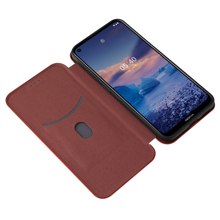 For Nokia 5.4 Carbon Fiber Texture Horizontal Flip TPU + PC + PU Leather Case with Card Slot