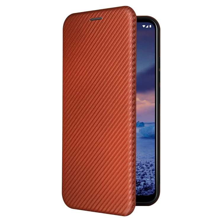 For Nokia 5.4 Carbon Fiber Texture Horizontal Flip TPU + PC + PU Leather Case with Card Slot