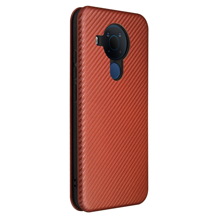 For Nokia 5.4 Carbon Fiber Texture Horizontal Flip TPU + PC + PU Leather Case with Card Slot