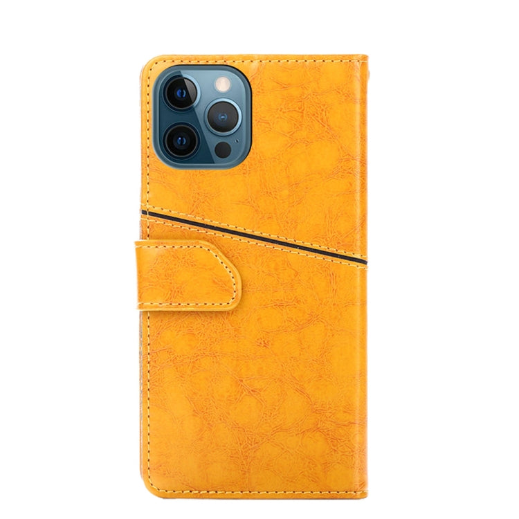 For iPhone 12 Pro Max Geometric Stitching Horizontal Flip TPU + PU Leather Case with Holder & Card Slots & Wallet