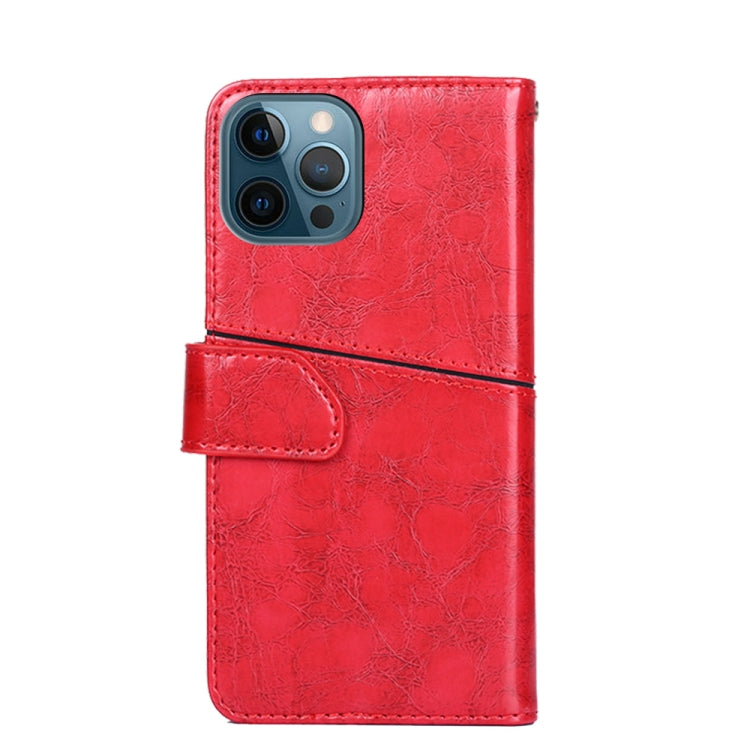 For iPhone 12 Pro Max Geometric Stitching Horizontal Flip TPU + PU Leather Case with Holder & Card Slots & Wallet