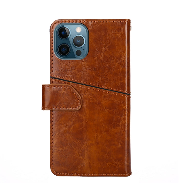 For iPhone 12 Pro Max Geometric Stitching Horizontal Flip TPU + PU Leather Case with Holder & Card Slots & Wallet