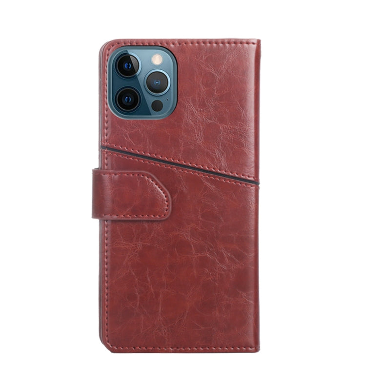 For iPhone 12 Pro Max Geometric Stitching Horizontal Flip TPU + PU Leather Case with Holder & Card Slots & Wallet