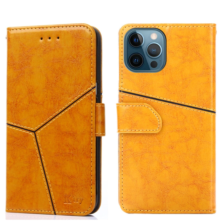 For iPhone 12 Pro Geometric Stitching Horizontal Flip TPU + PU Leather Case with Holder & Card Slots & Wallet