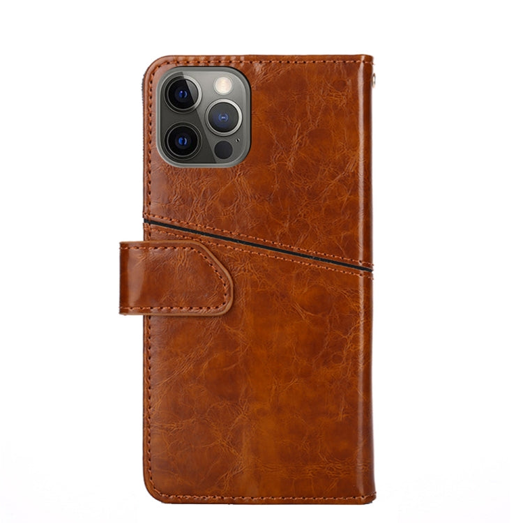 For iPhone 12 Pro Geometric Stitching Horizontal Flip TPU + PU Leather Case with Holder & Card Slots & Wallet