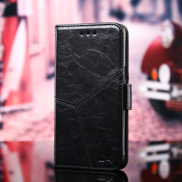 For iPhone 12 Pro Geometric Stitching Horizontal Flip TPU + PU Leather Case with Holder & Card Slots & Wallet