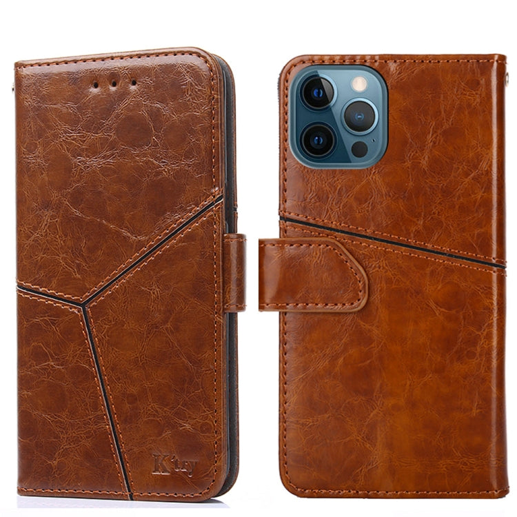 For iPhone 12 mini Geometric Stitching Horizontal Flip TPU + PU Leather Case with Holder & Card Slots & Wallet