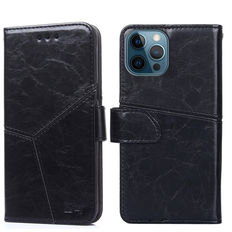 For iPhone 12 Geometric Stitching Horizontal Flip TPU + PU Leather Case with Holder & Card Slots & Wallet